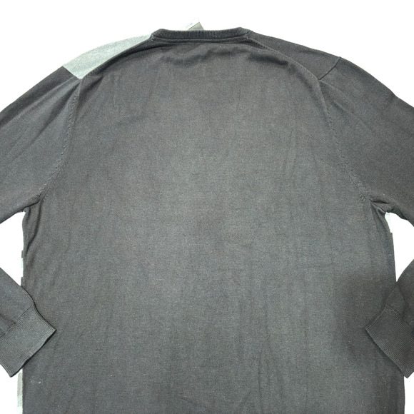 Alfani 100% Cotton Golf Black Gray Striped Crewneck Sweater Men’s XXLarge - Picture 10 of 13